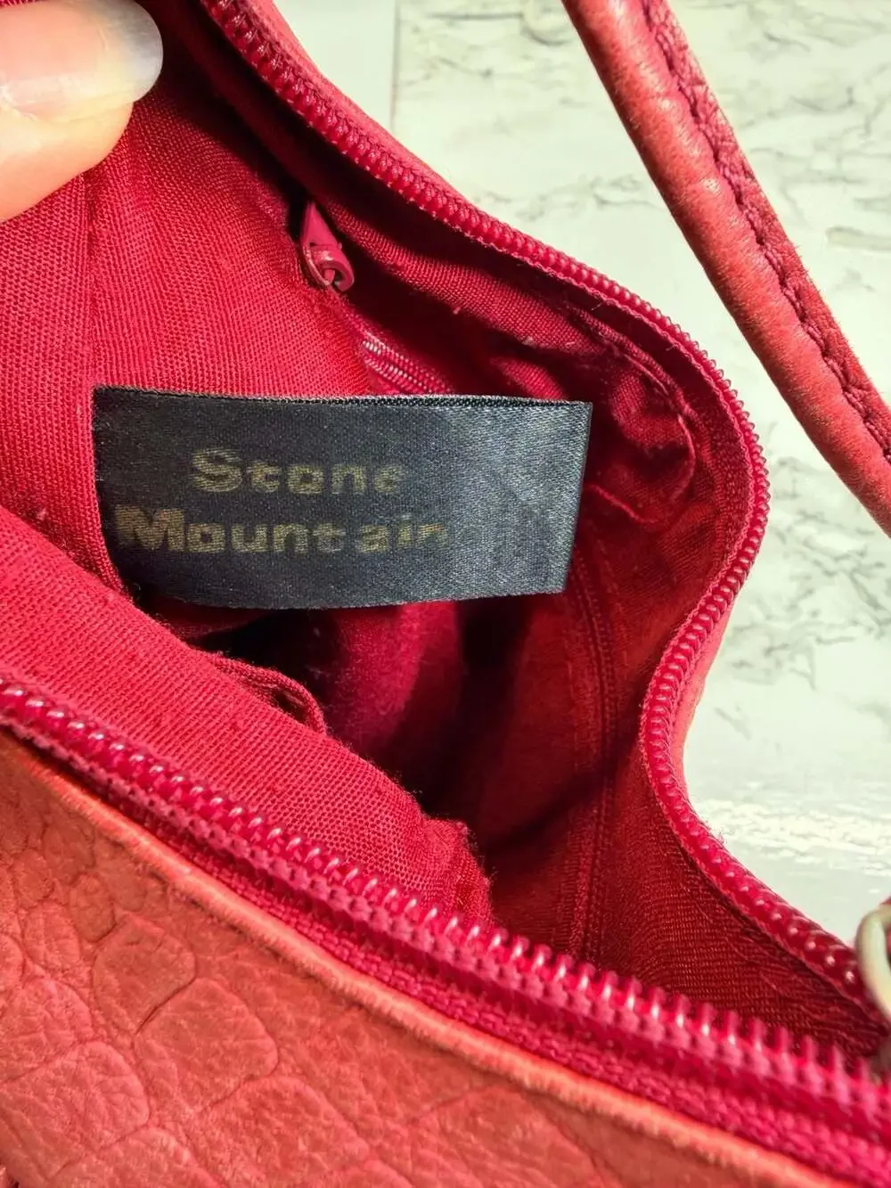 Stone Mountain Pink Crocodile Embossed Leather Crossbody Bag